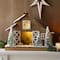 19.5" Brown LED Flocked Nativity Stable Display